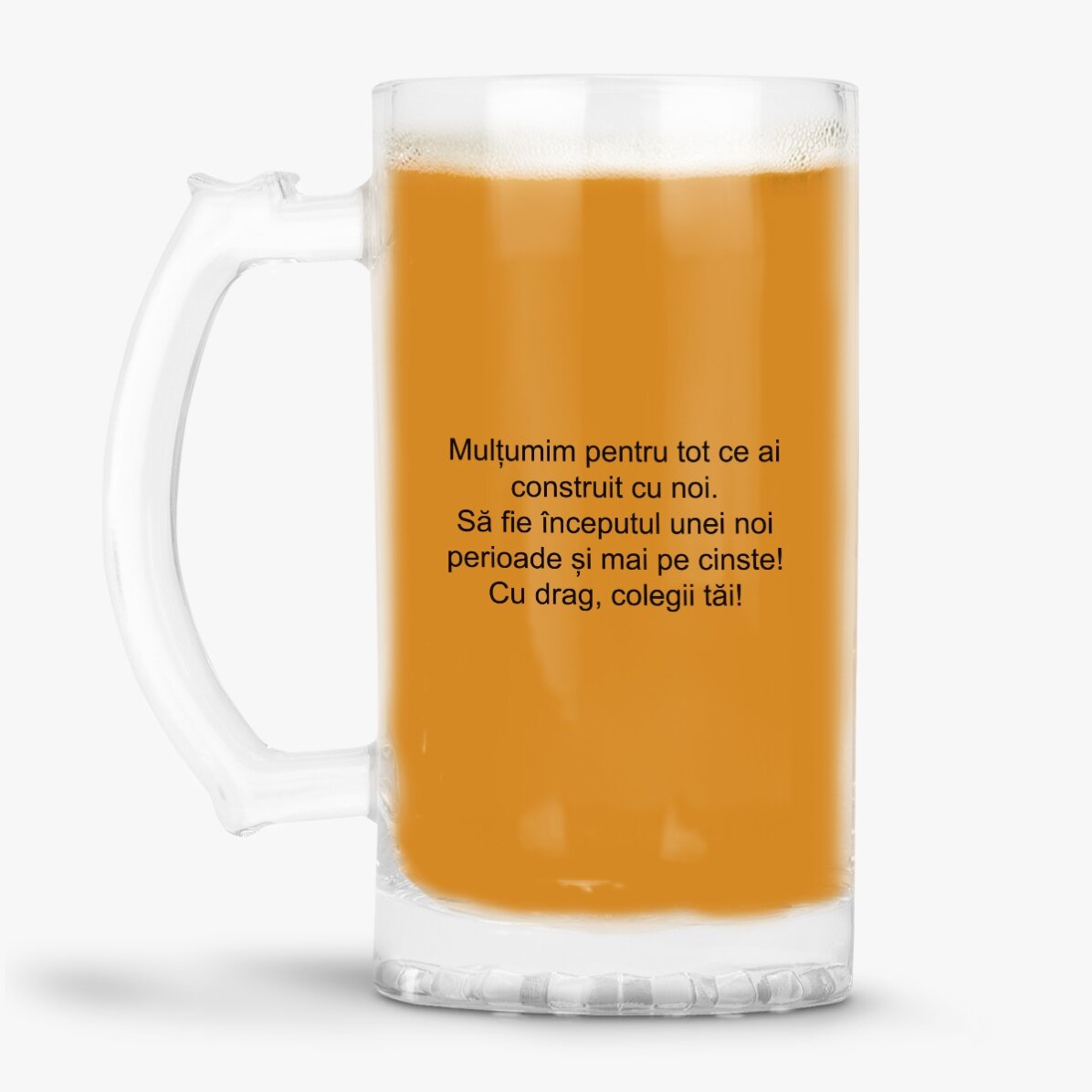 Personalised beer mug with message