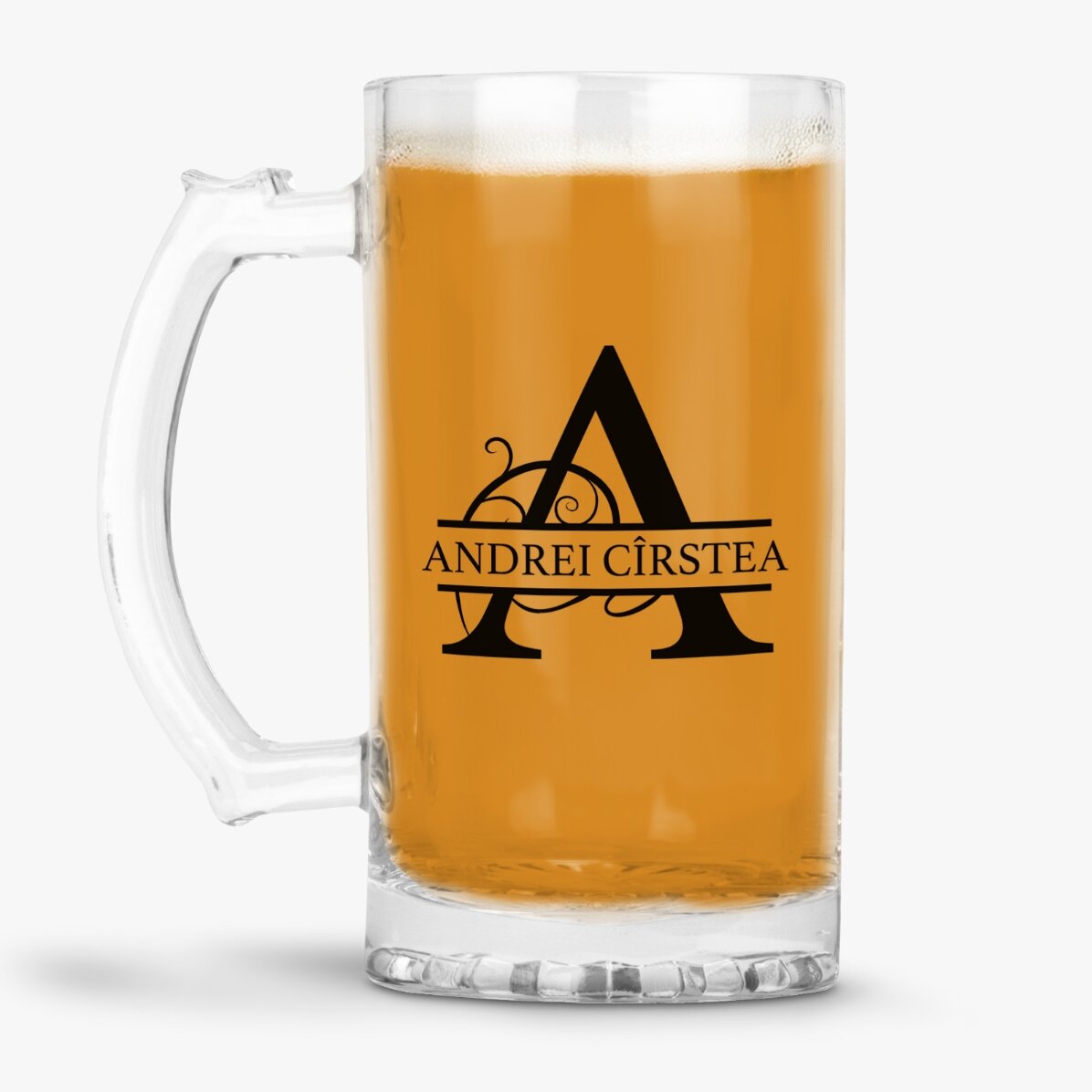 Personalised beer mug with monogram