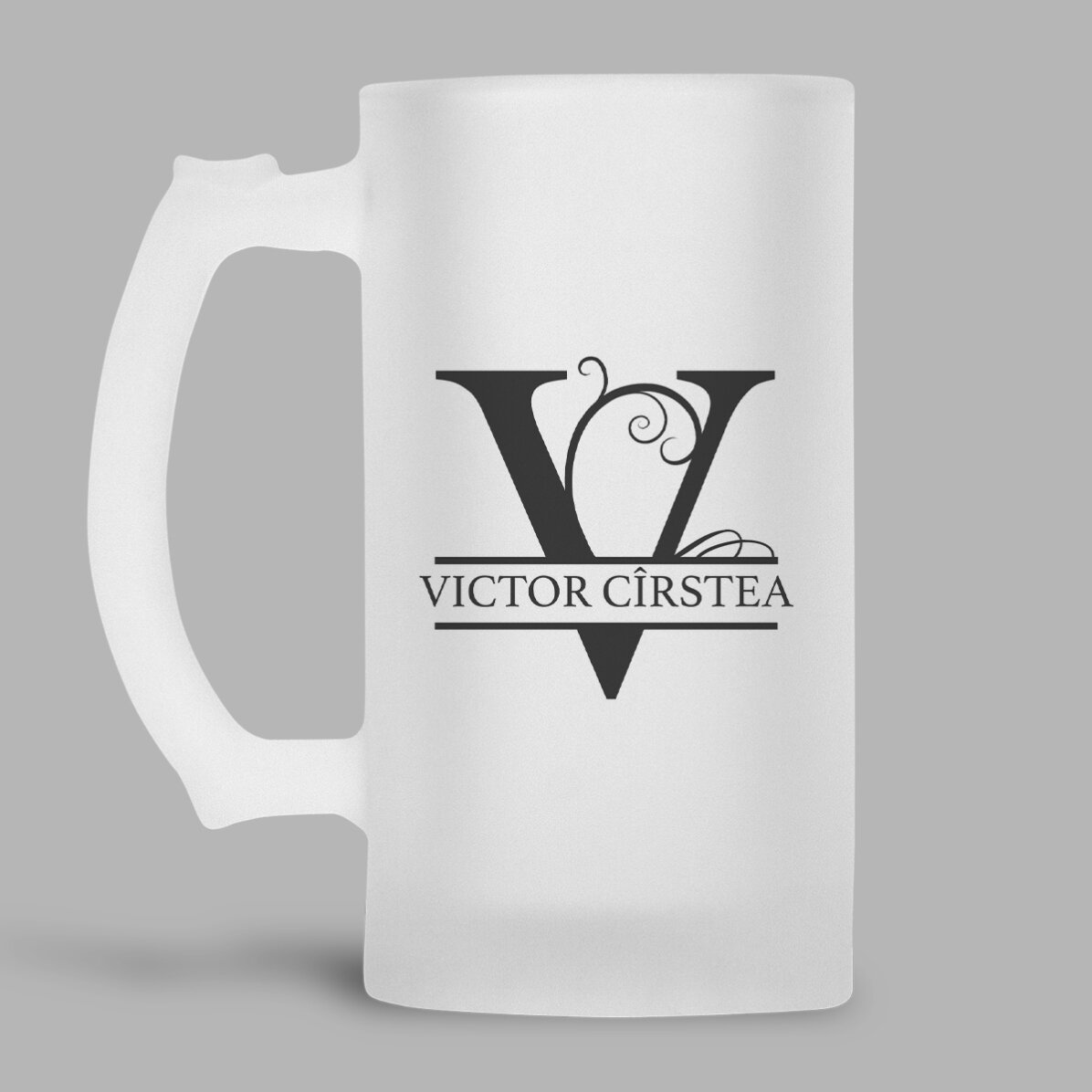Personalised beer mug with monogram