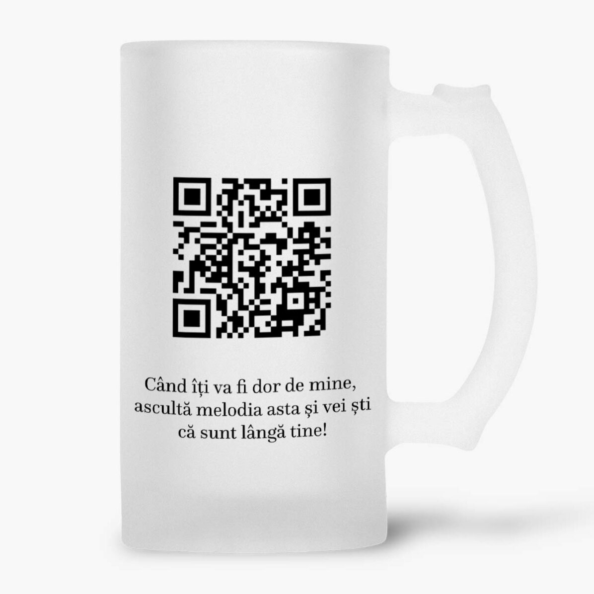 Kufel do piwa z indywidualnym nadrukiem: zdjęciem, napisem i kodem QR