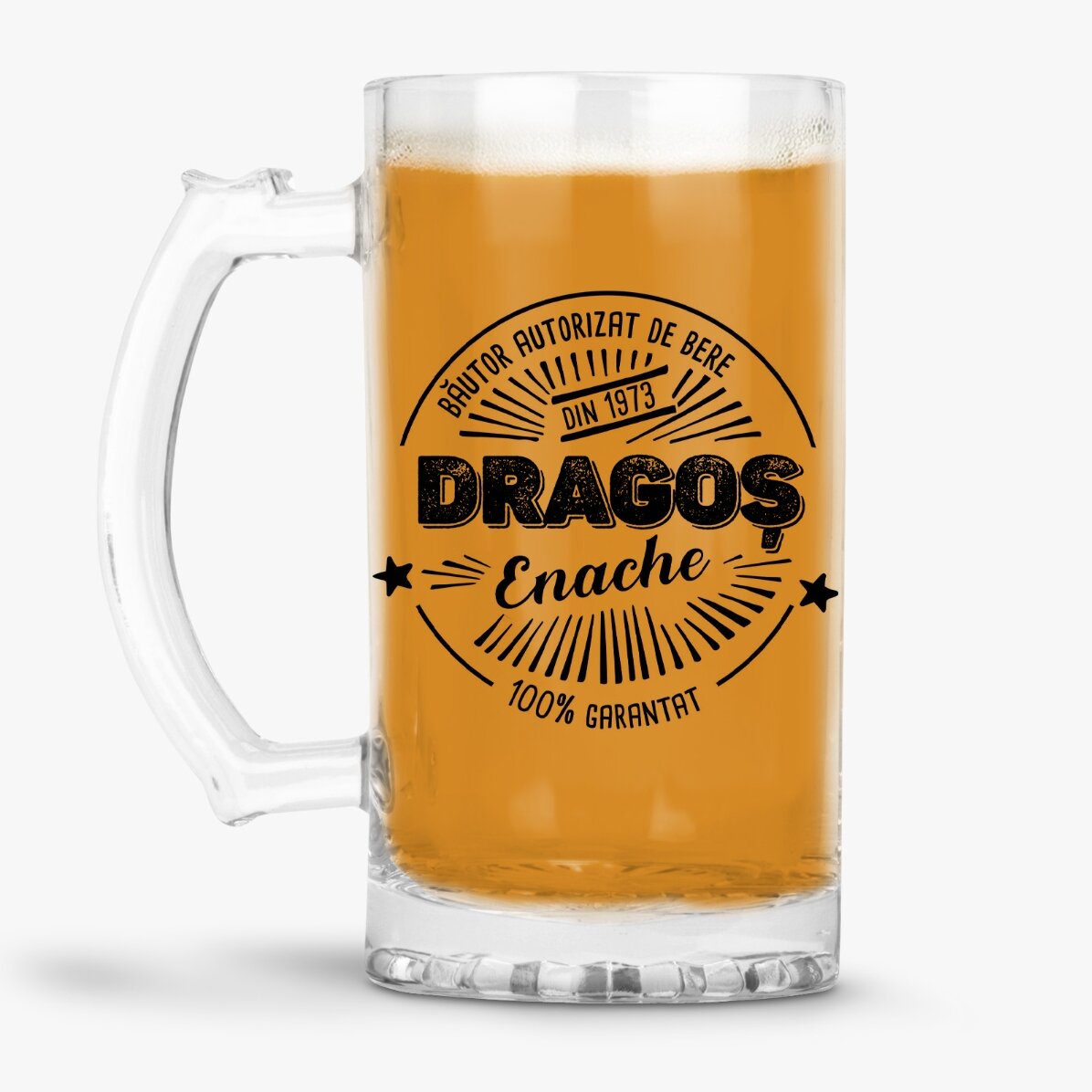 Personalised beer mug with text - Authorised beer drinker