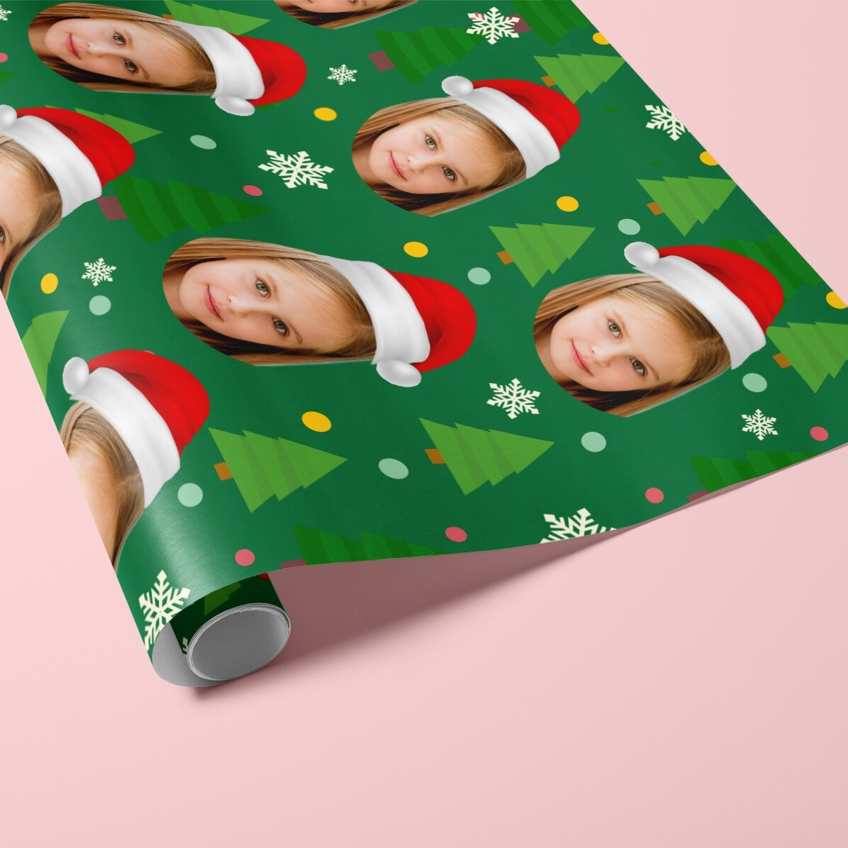 Spersonalizowany papier do pakowania prezentów z 3 zdjęciami – Funny Christmas
