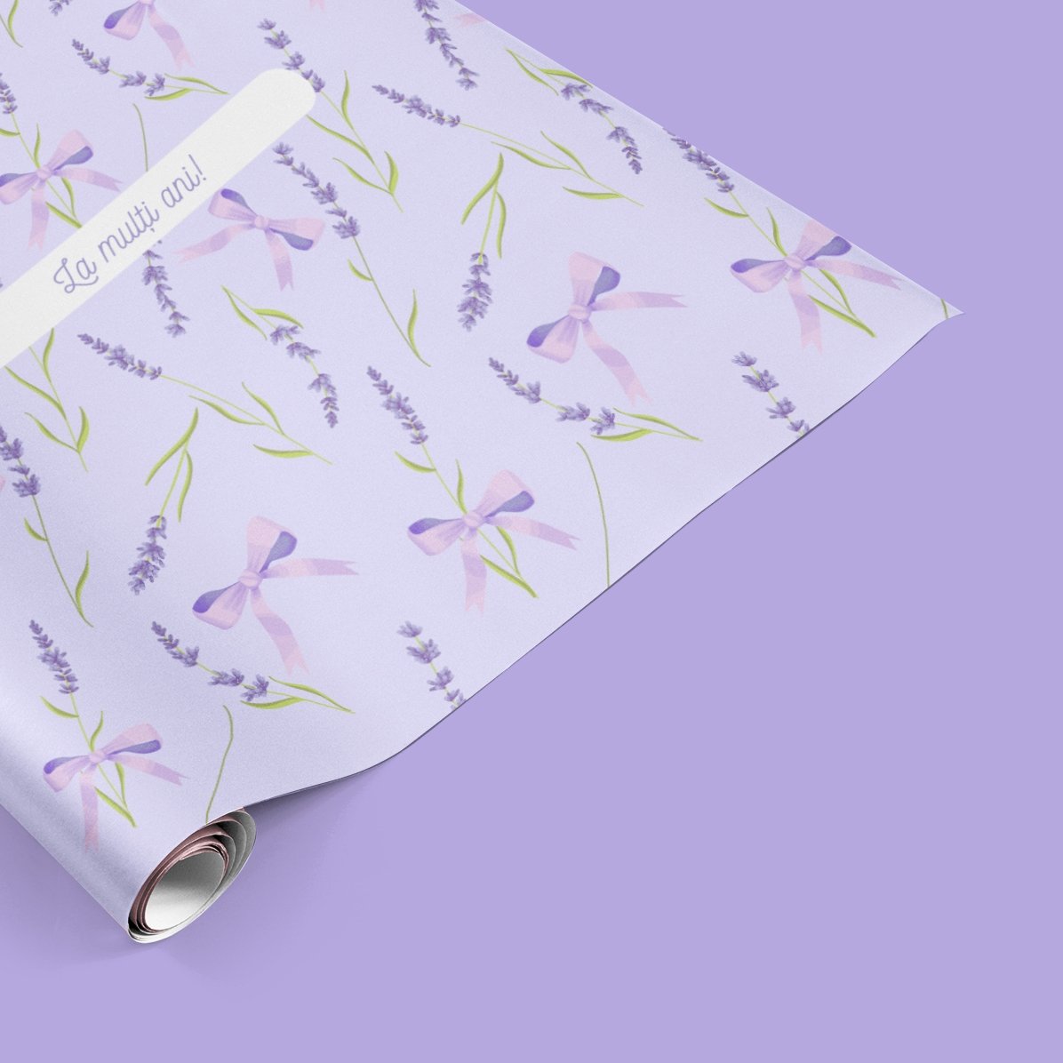 Personalised gift wrapping paper with text - Lavender