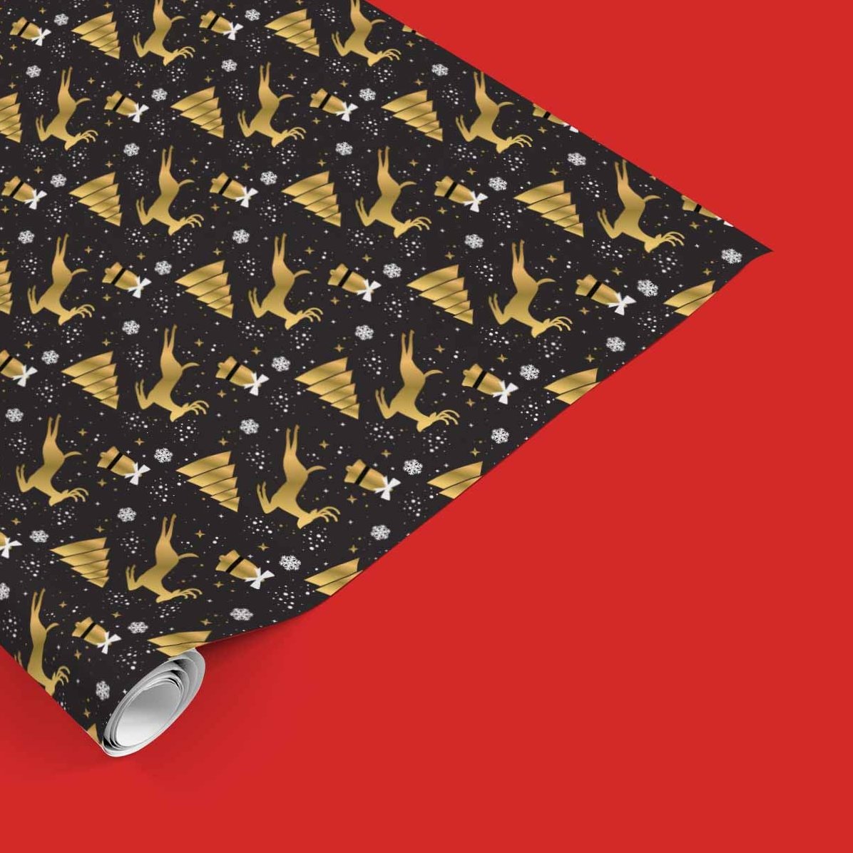 Spersonalizowany papier do pakowania prezentów z napisem w ramce – wzór świąteczny