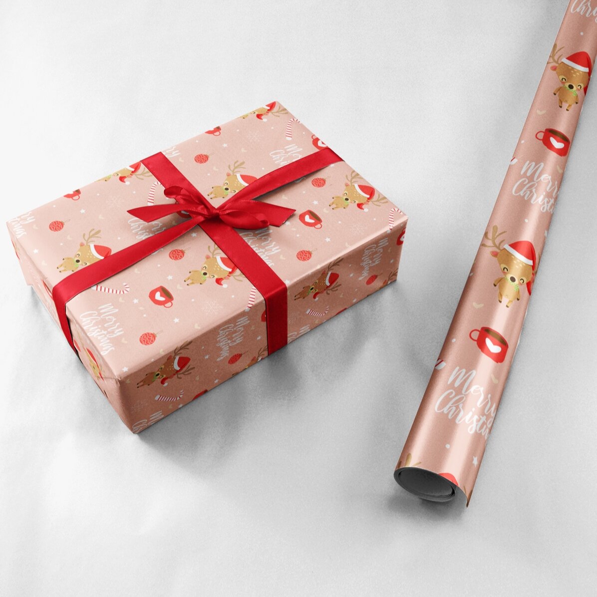 Papier do pakowania prezentów z indywidualnym napisem w ramce – Sweet Christmas