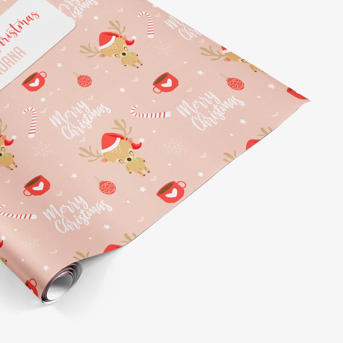 Papier do pakowania prezentów z indywidualnym napisem w ramce – Sweet Christmas