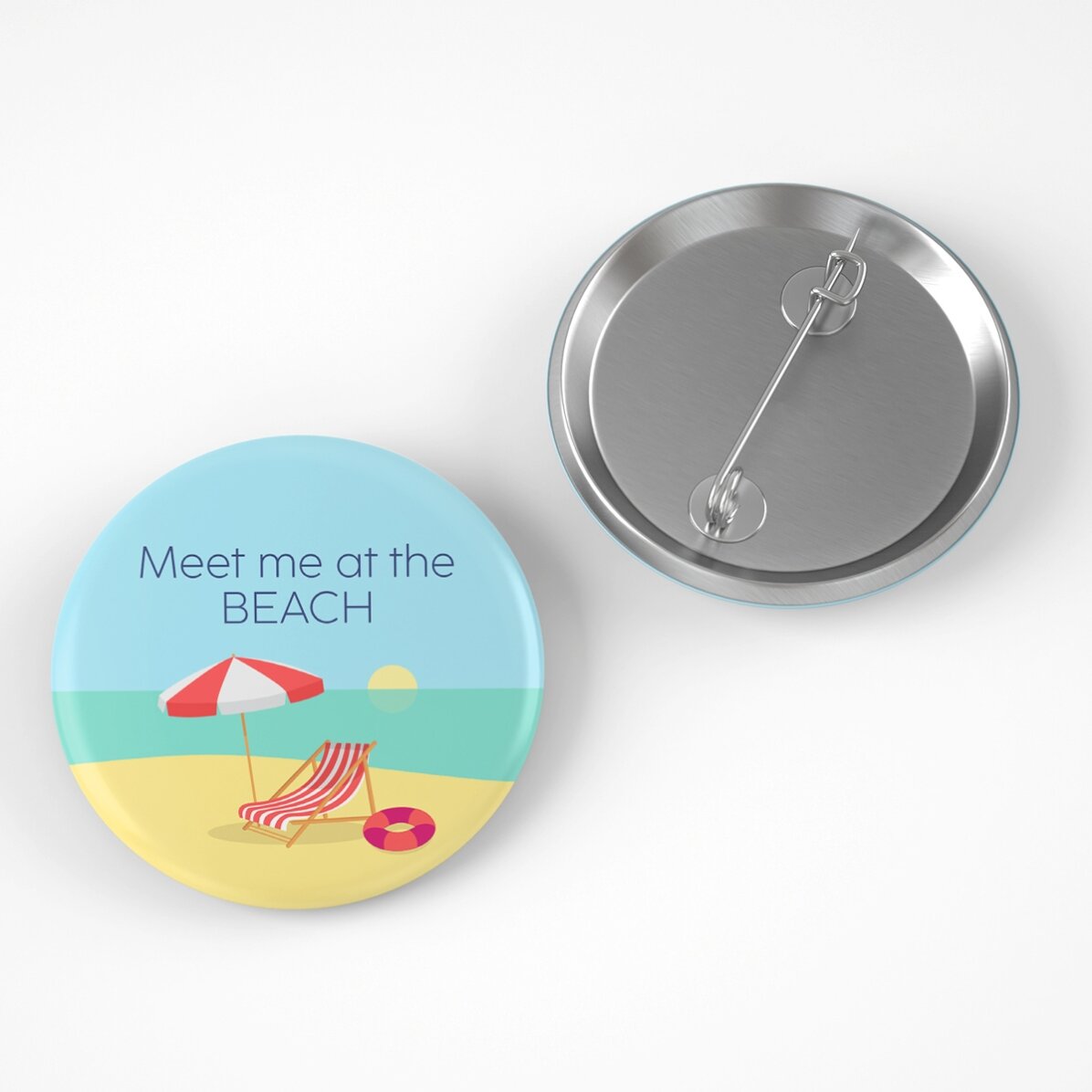 Personalised badge with message - Beach time