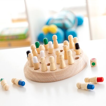 Wooden chess memory game