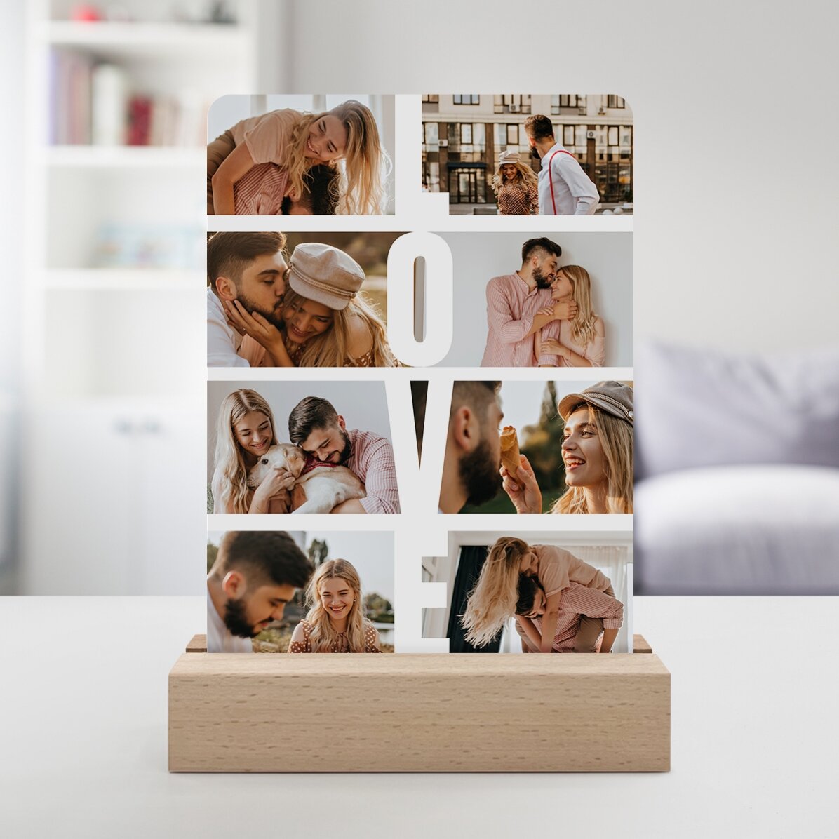 Customised LED night light with 8 photos