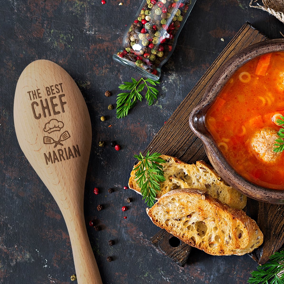 Spersonalizowana drewniana łyżka – Best chef