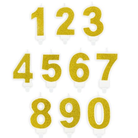 Cake candles - Golden numbers 7cm