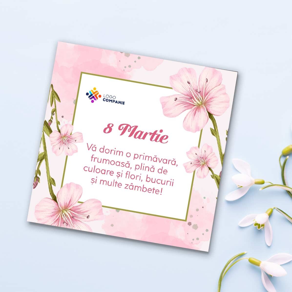 Magnes 10x10 z nadrukiem logo i tekstu – 8 marca