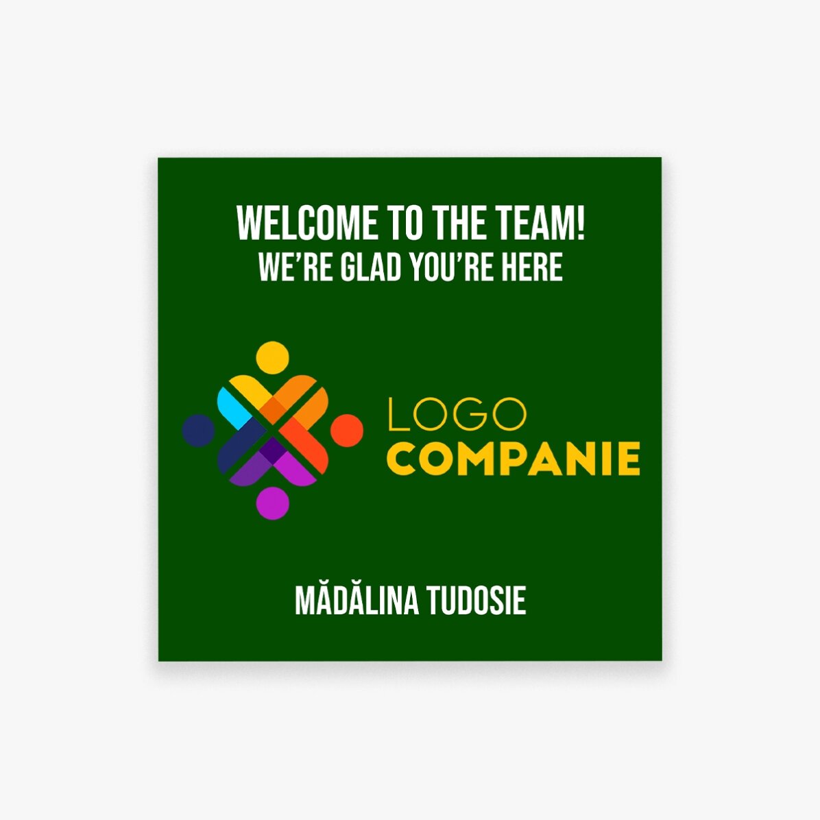 Magnes 10x10 z nadrukiem logo i tekstu – Welcome