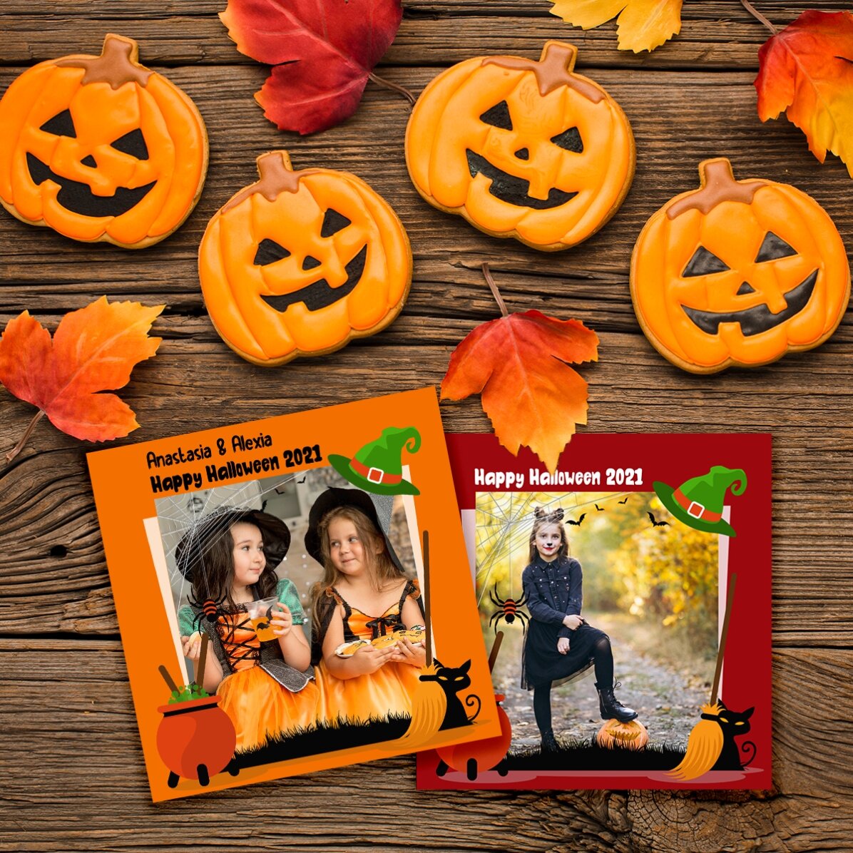 Magnes 10x10 z własnym zdjęciem i napisem – Halloween