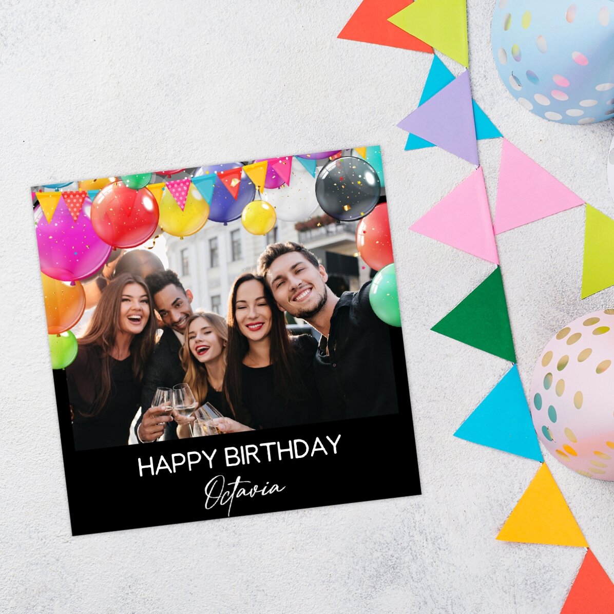 Magnes 10x10 z własnym zdjęciem i napisem – „Happy Birthday”