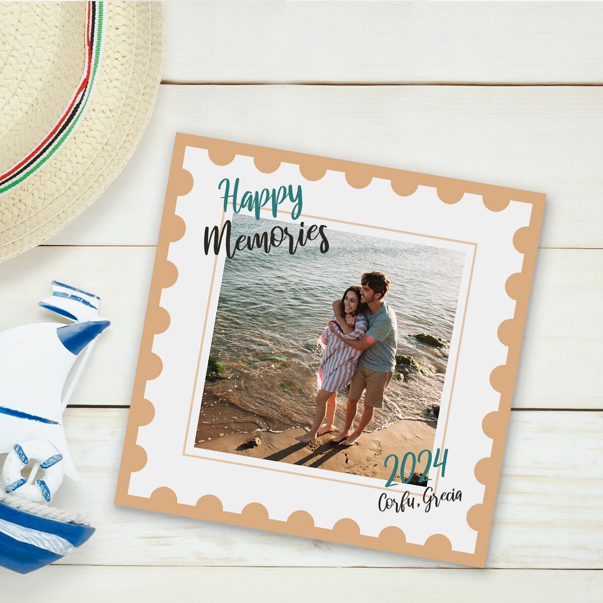 Magnes 10x10 z własnym zdjęciem i napisem – Happy Memories