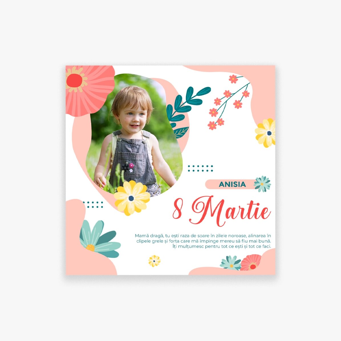 Spersonalizowany magnes 10x10 ze zdjęciem i napisem – Lovely spring