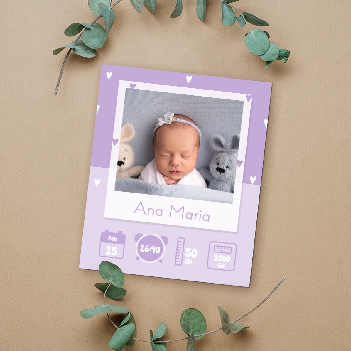 Magnes 10 x 12 cm z własnym zdjęciem i napisem – Baby