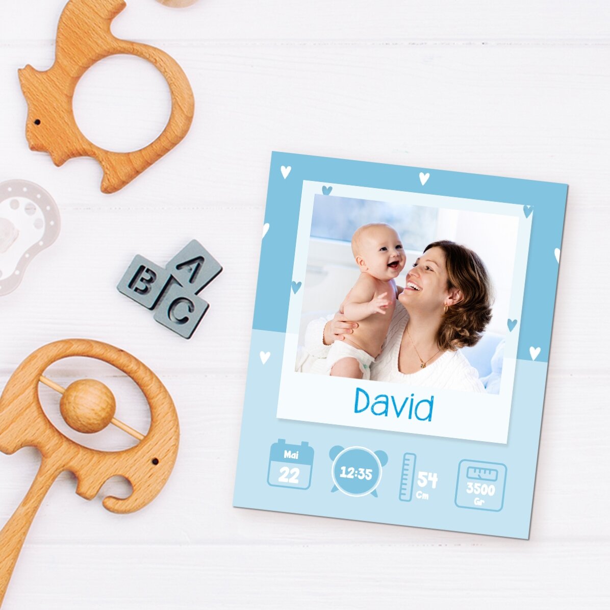 Magnes 10 x 12 cm z własnym zdjęciem i napisem – Baby