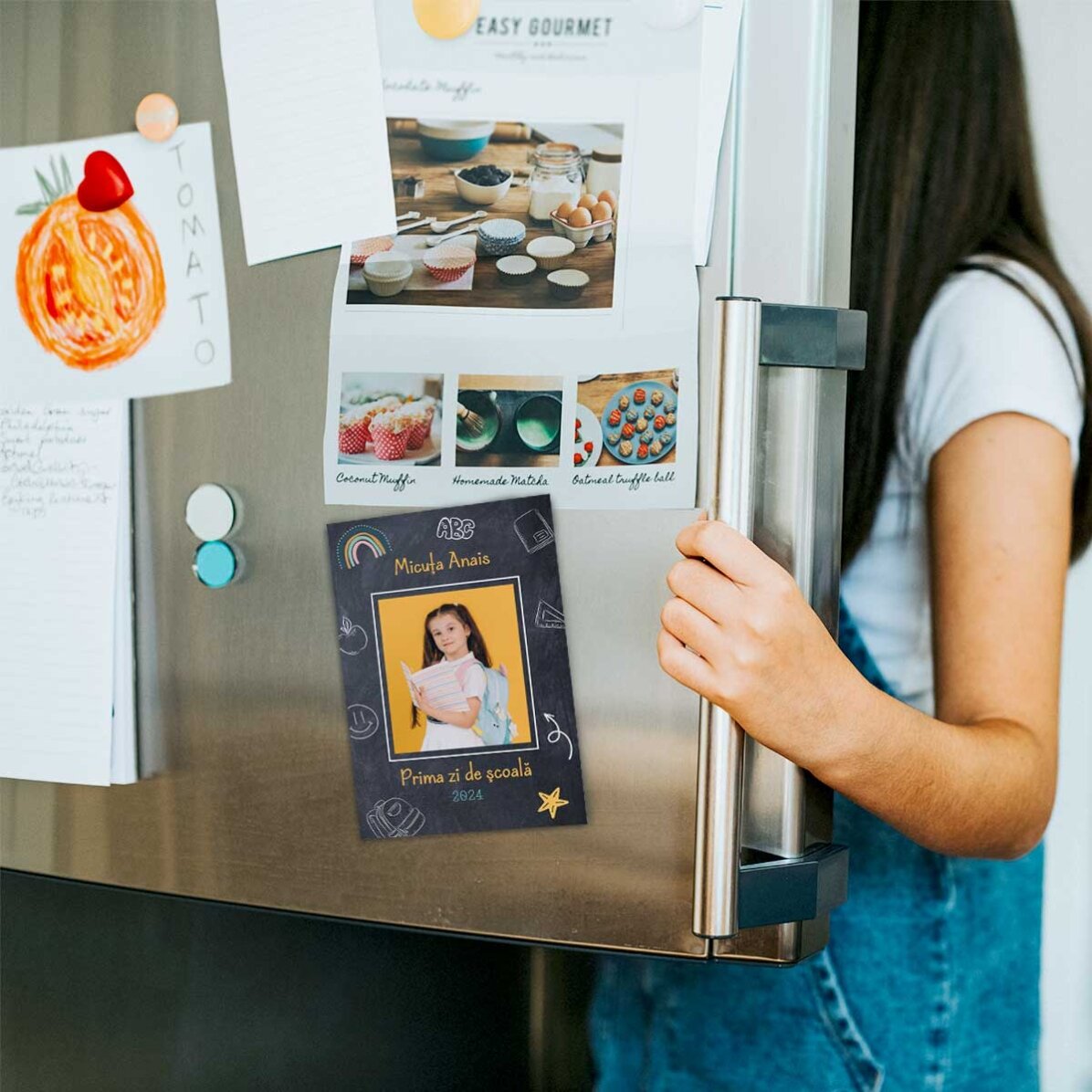 10x15 cm magnet personalised with a photo and text - School