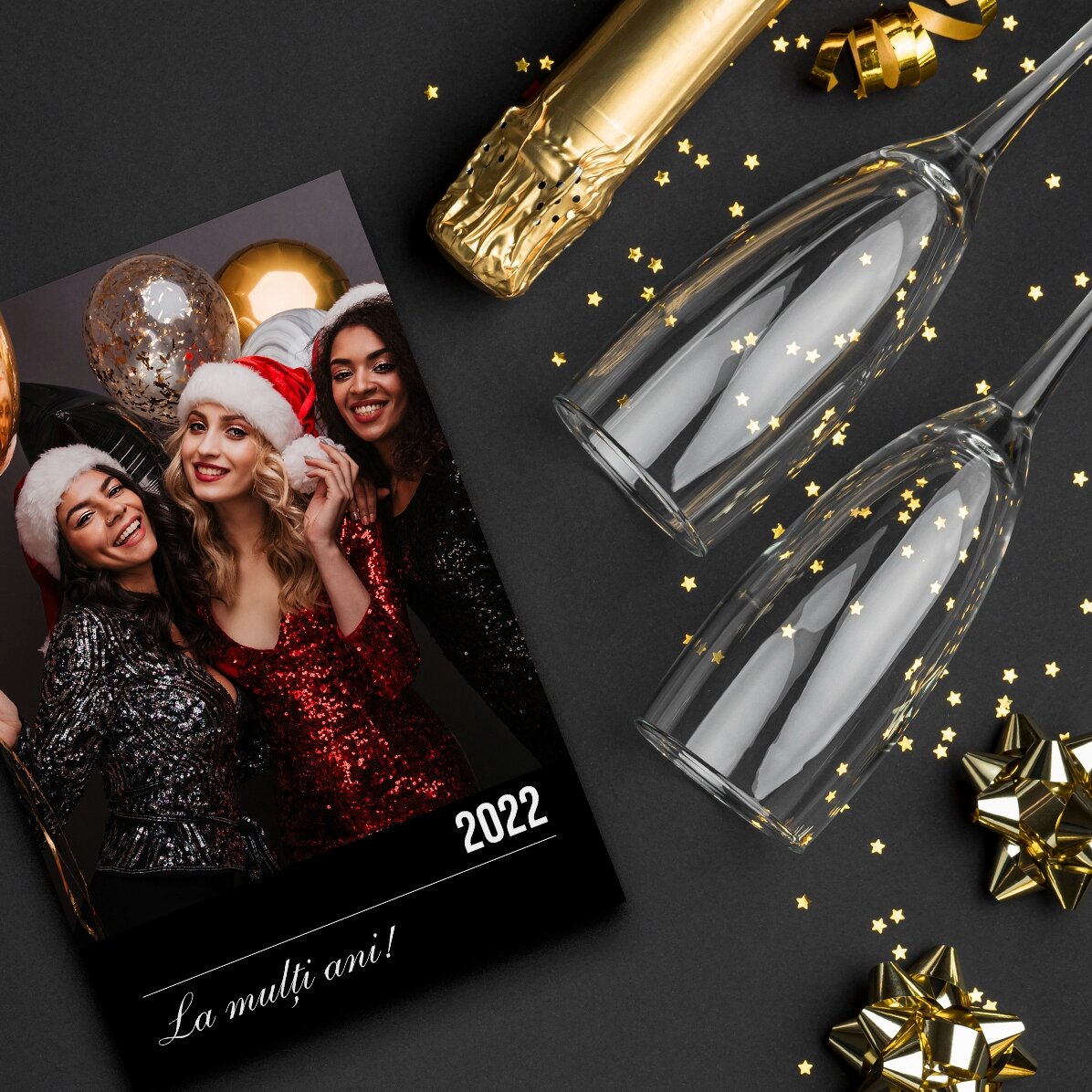 Spersonalizowany magnes o wymiarach 10 x 15 cm z napisem i zdjęciem – Happy New Year