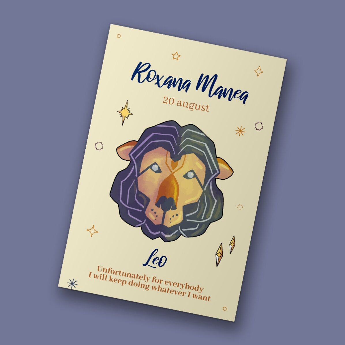 Spersonalizowany magnes 10 x 15 cm z napisem – znak zodiaku Lew
