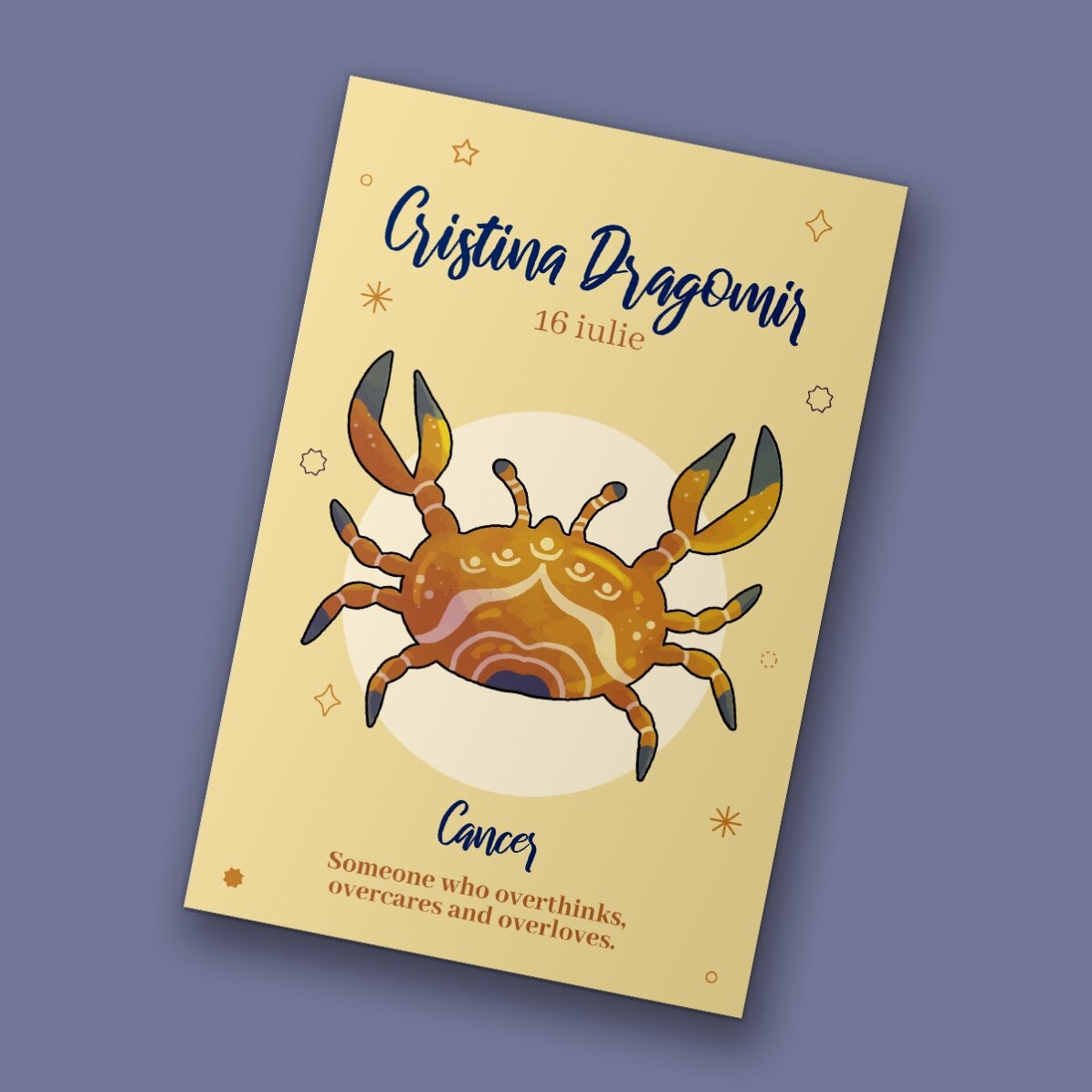 Spersonalizowany magnes 10 x 15 cm z napisem – znak zodiaku Rak