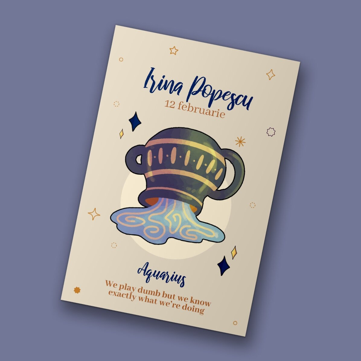Spersonalizowany magnes 10 x 15 cm z napisem – znak zodiaku Wodnik