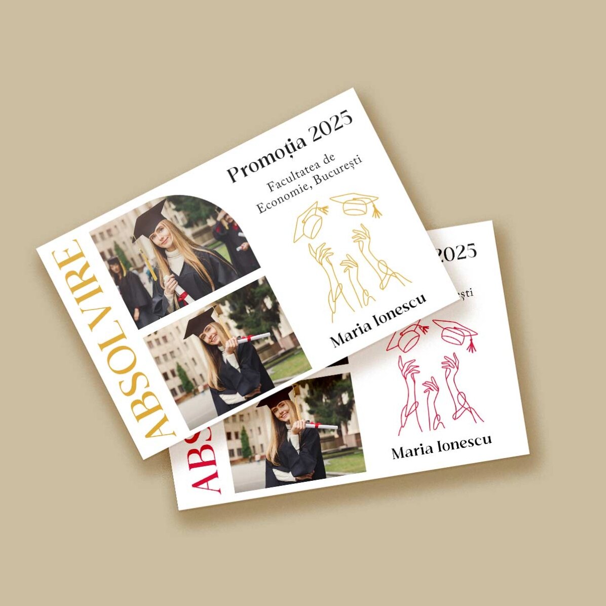 15x10 cm magnet personalised with 2 photos and text - Graduation