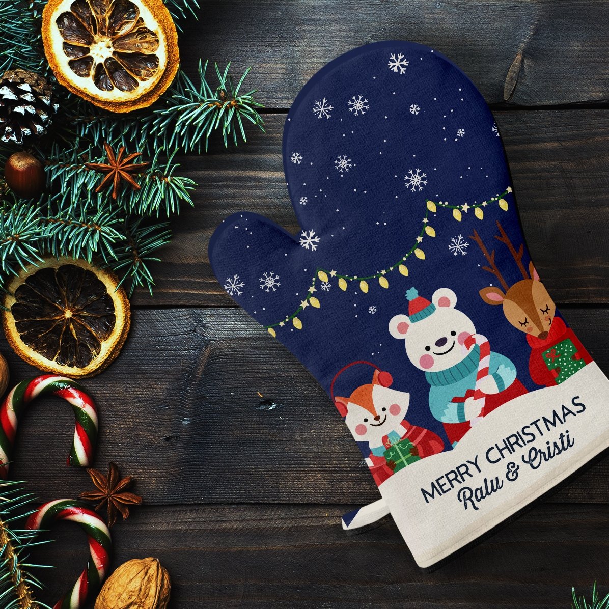 Spersonalizowana rękawica kuchenna z napisem – Christmas Night