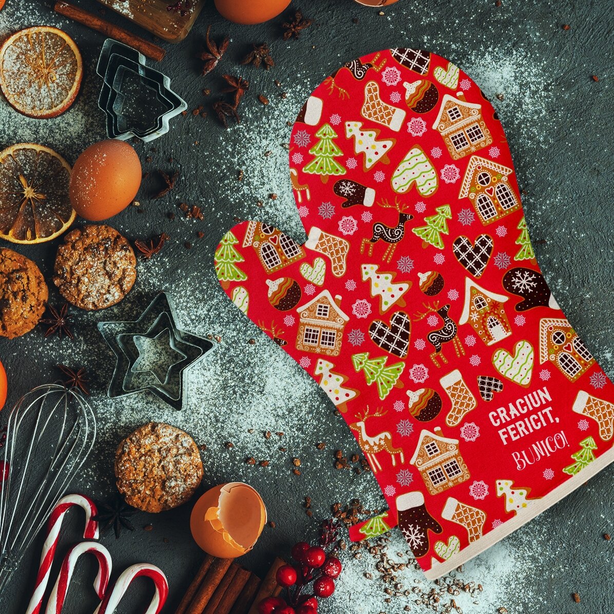 Spersonalizowana rękawica kuchenna z napisem – Gingerbread