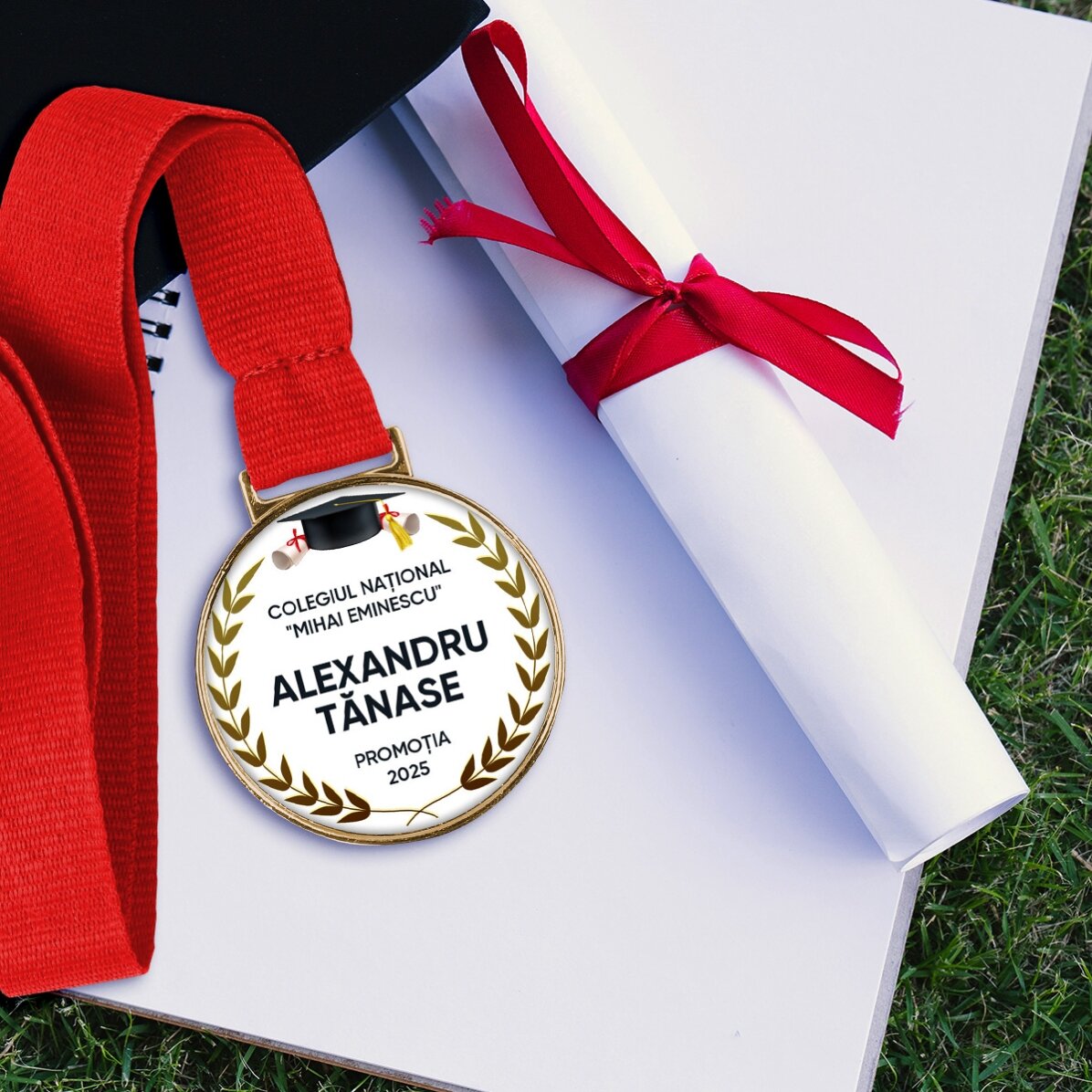 Spersonalizowany medal z napisem – Gratulacje z okazji ukończenia studiów