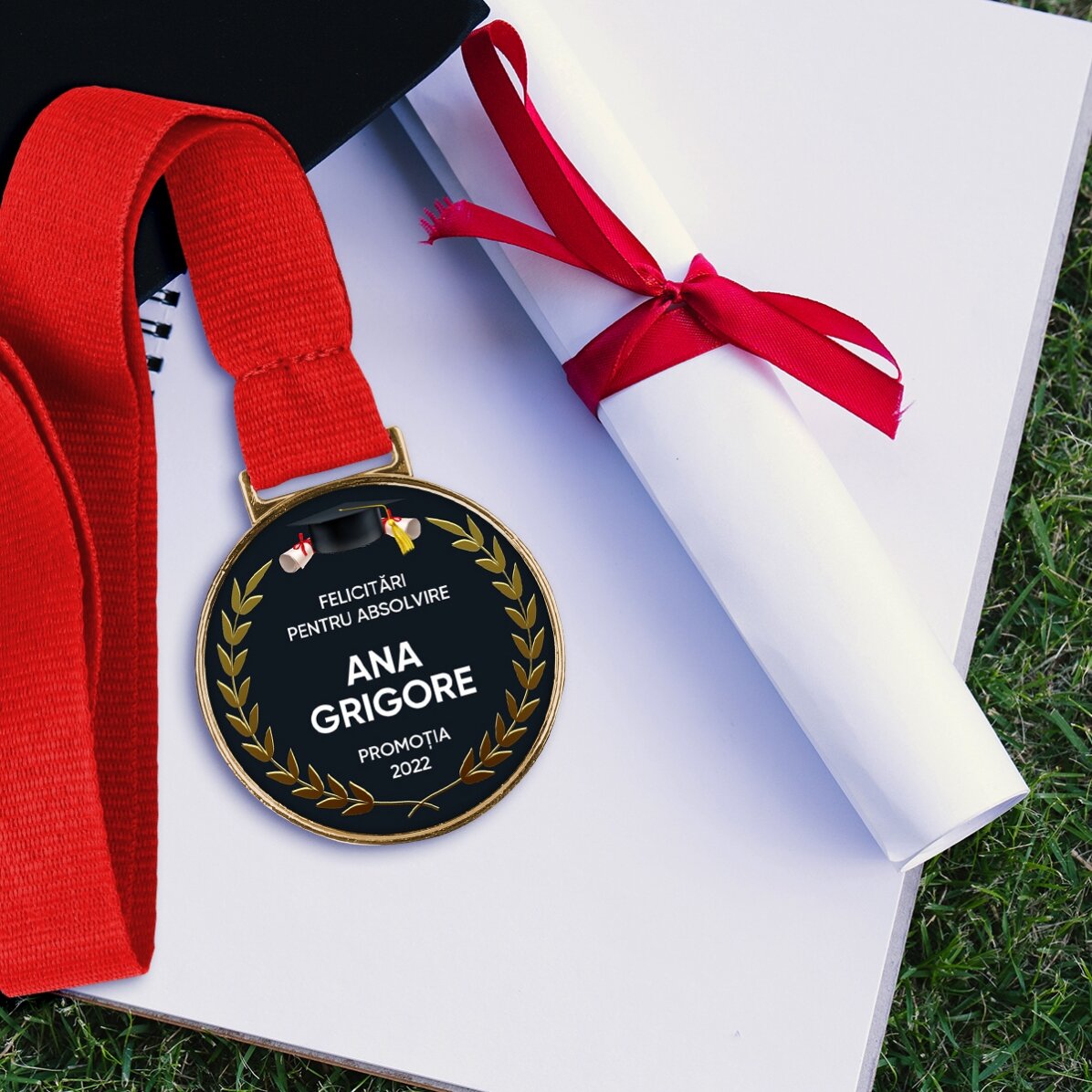 Spersonalizowany medal z napisem – Gratulacje z okazji ukończenia studiów