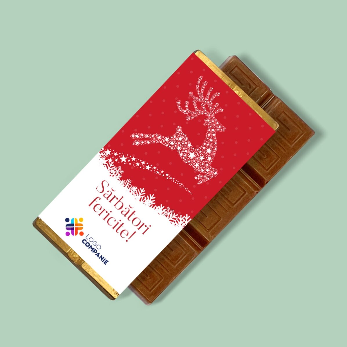 Mini chocolate bar personalised with logo and message - The Magic of Christmas