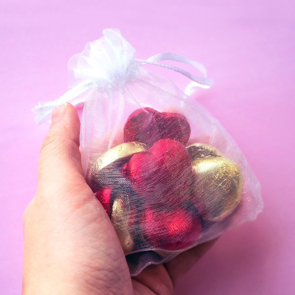Set of 10 mini heart chocolates personalised with your graphics