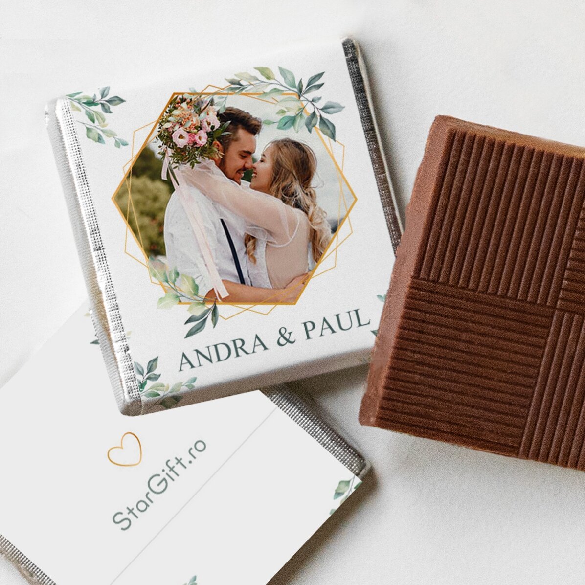 Mini czekoladka z personalizowanym nadrukiem ze zdjęciem i tekstem – Elegance