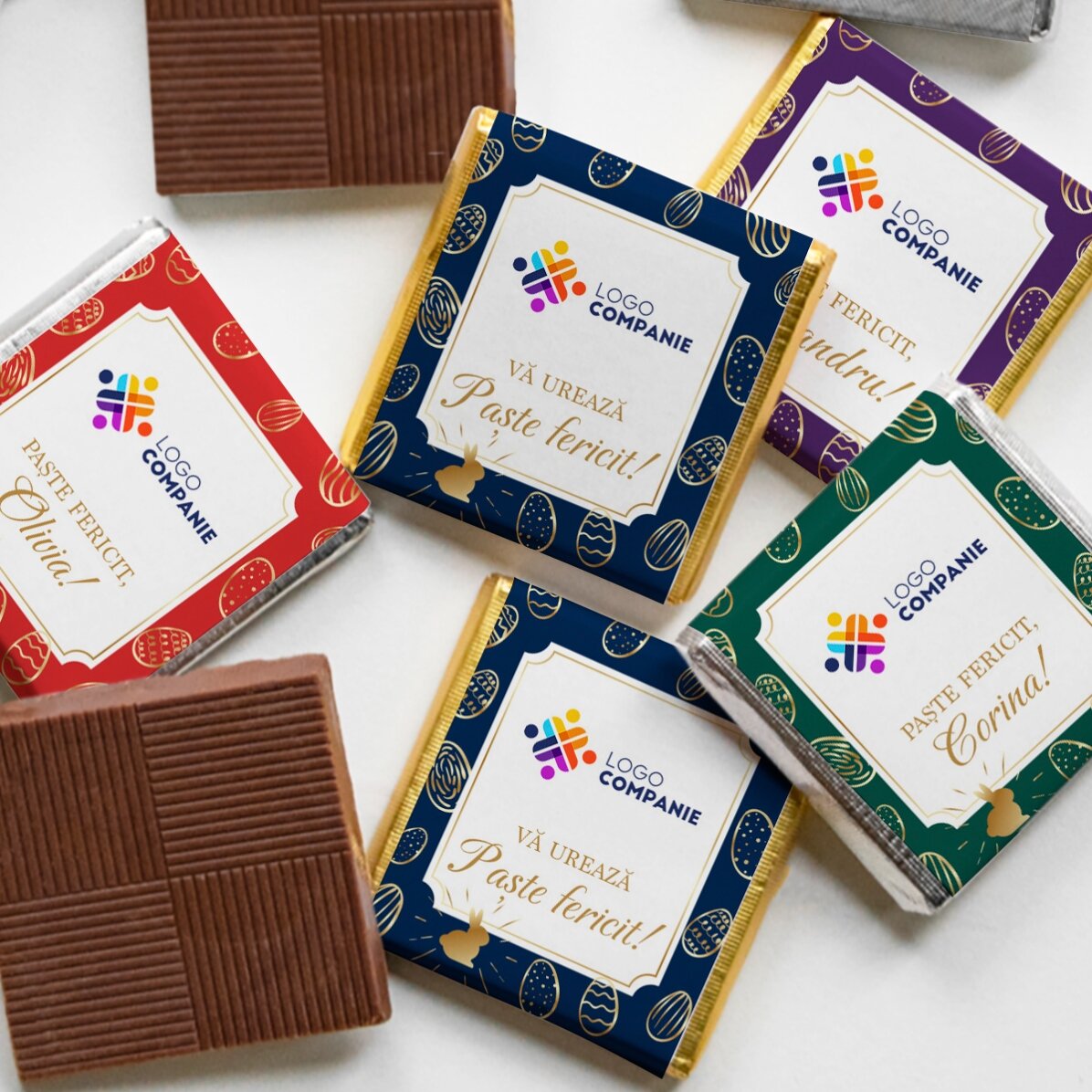 Mini chocolate personalised with logo and message - Easter eggs