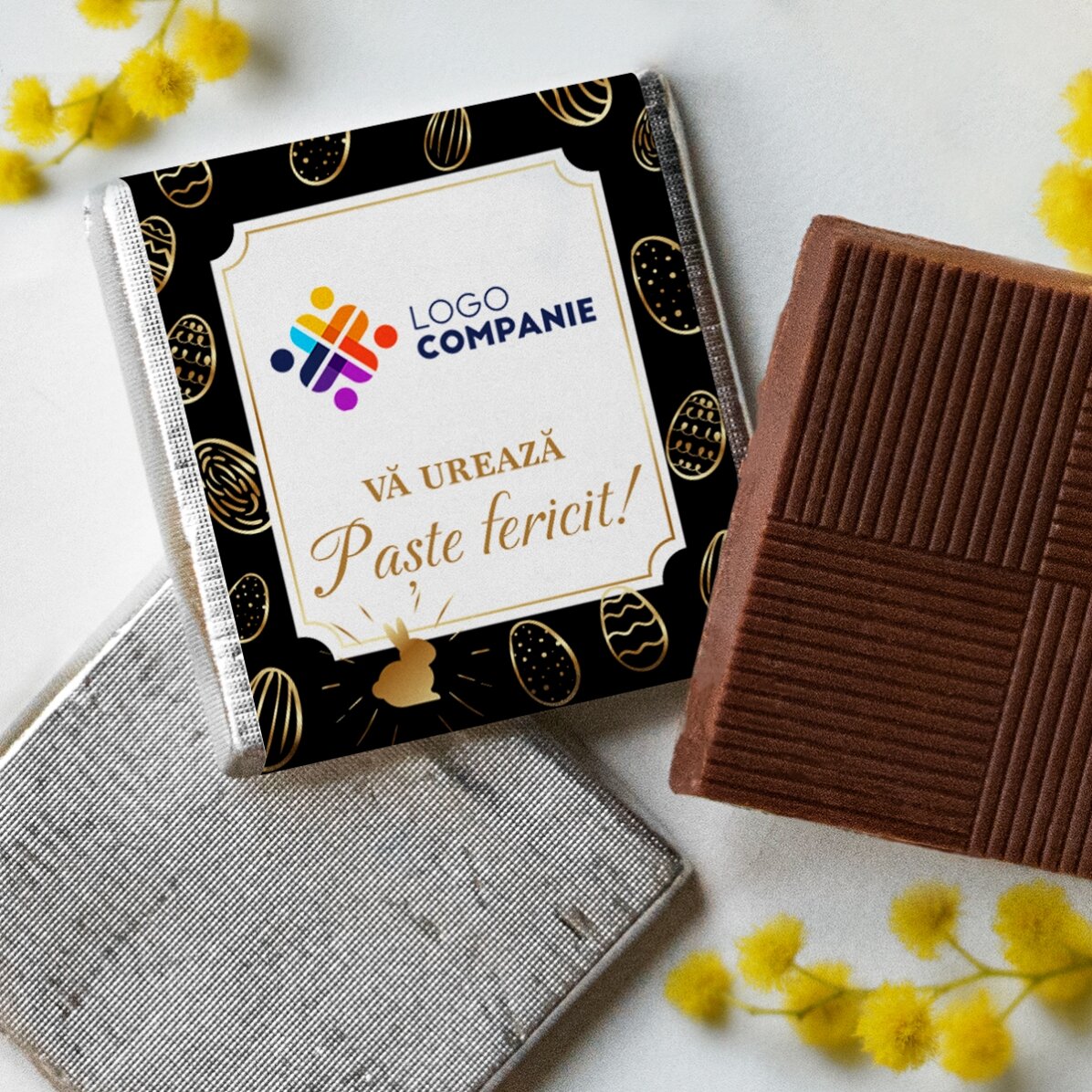 Mini chocolate personalised with logo and message - Easter eggs