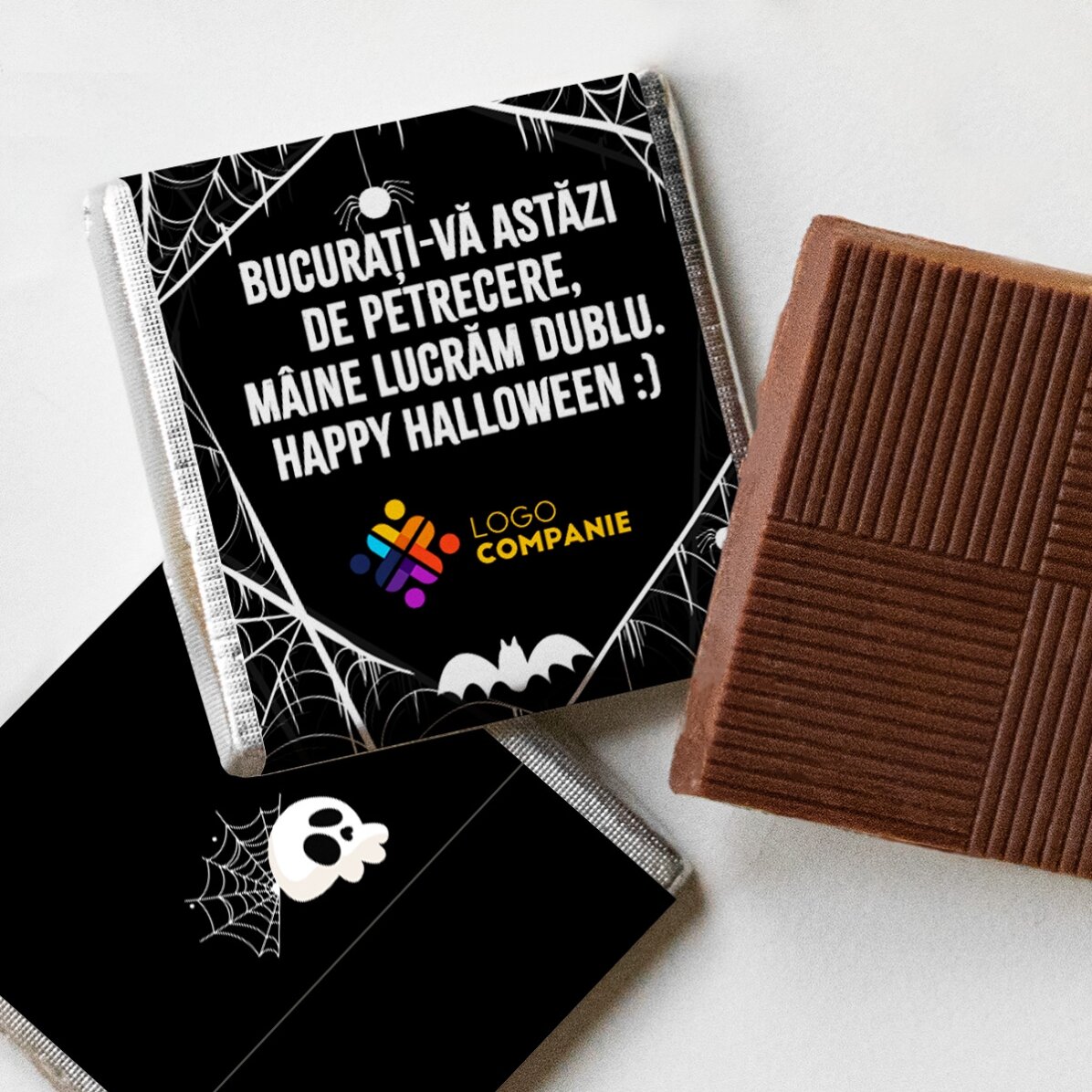 Mini czekoladka z indywidualnym nadrukiem logo i napisem – Halloween