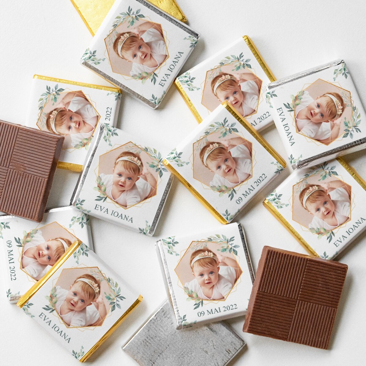 Mini czekoladka z personalizowanym nadrukiem ze zdjęciem i tekstem – Elegance