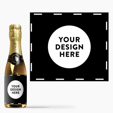 Mini bottle of sparkling wine personalised with your graphics