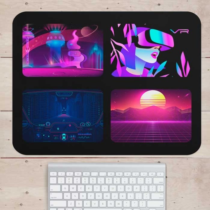 Personalised XL mouse pad with 4 photos