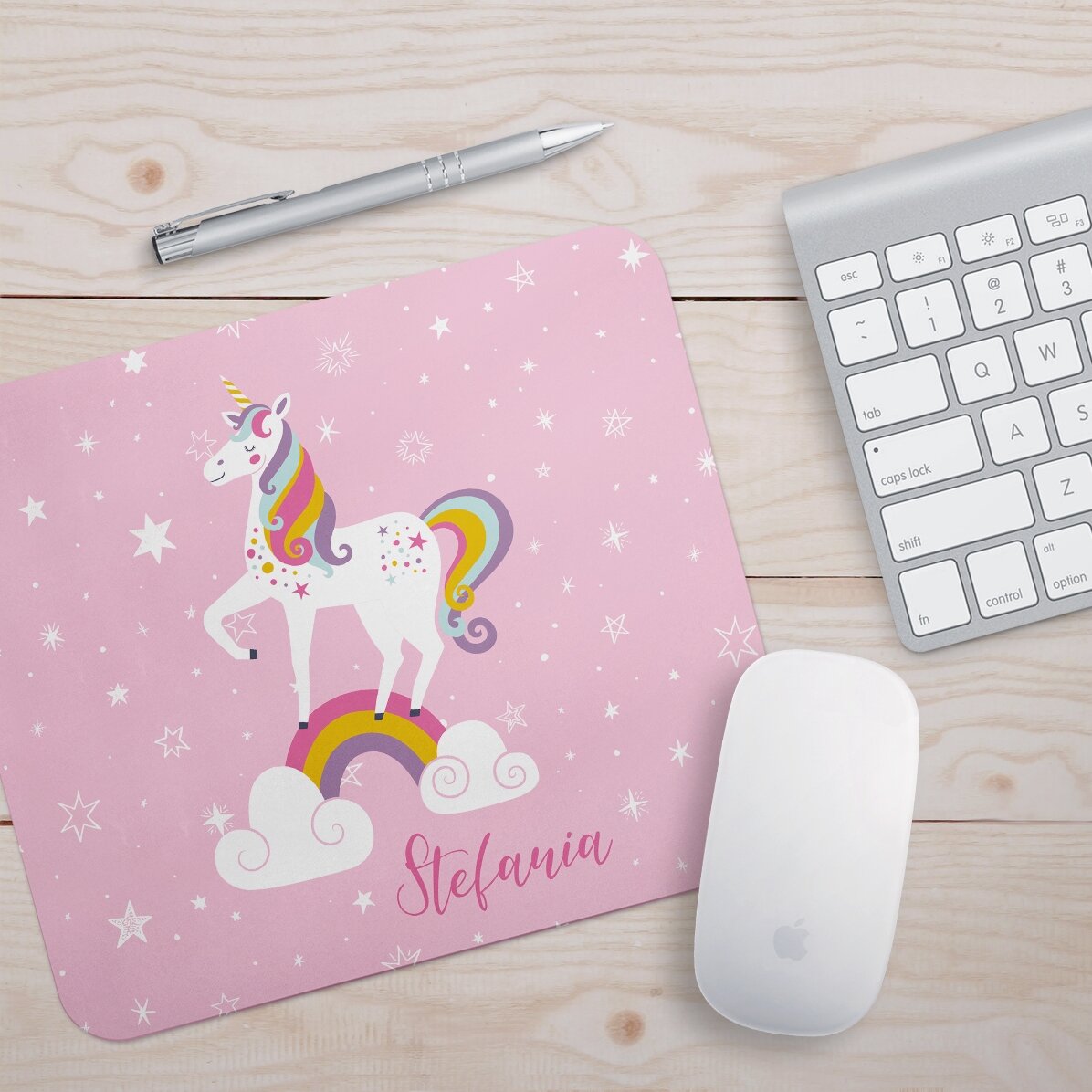 Personalised mouse pad with text - Unicorn