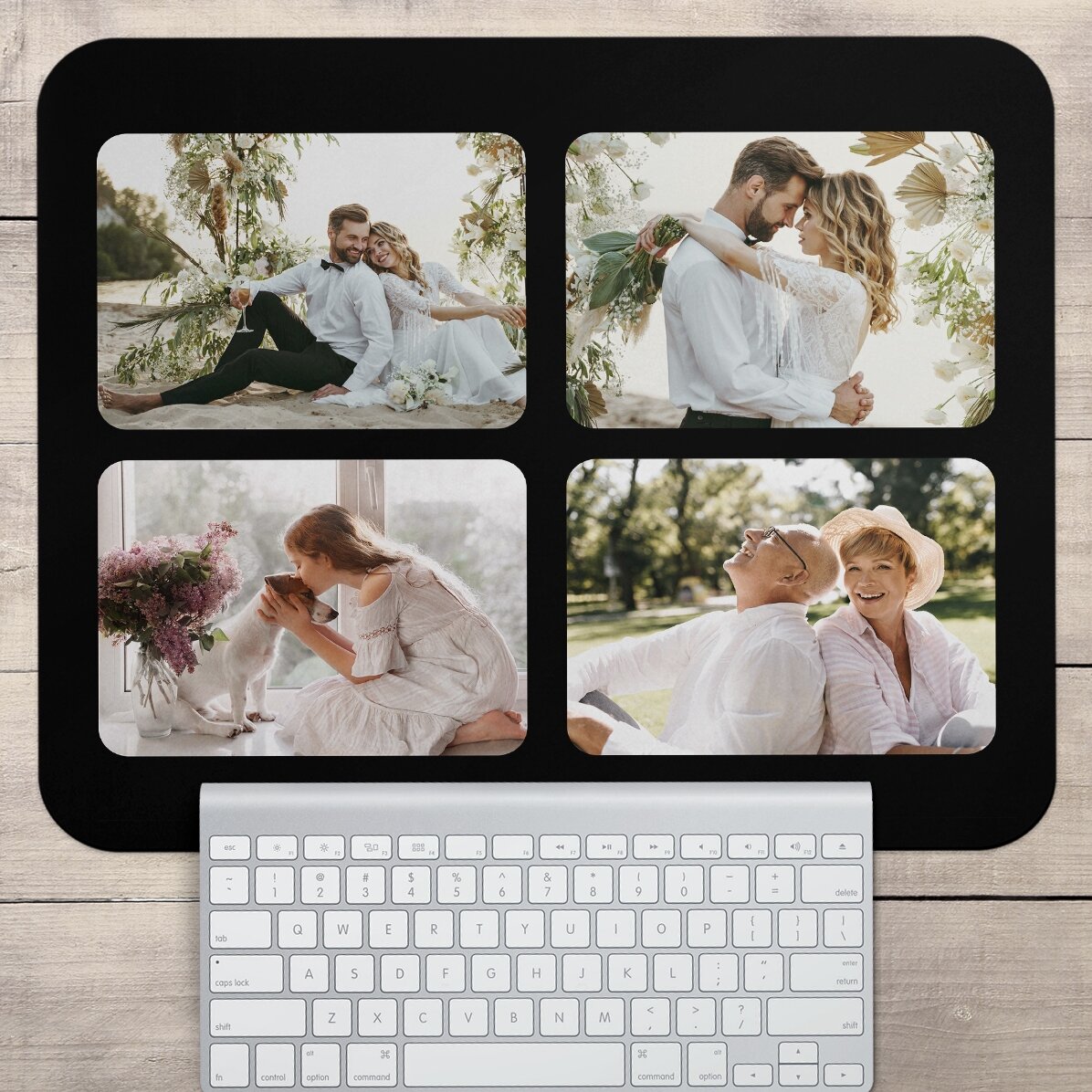 Personalised XL mouse pad with 4 photos