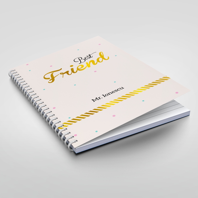 Spersonalizowany notatnik – Best Friend, Gold