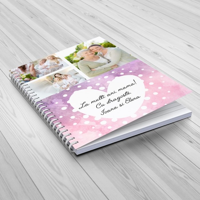 Personalised notebook with 3 photos and text