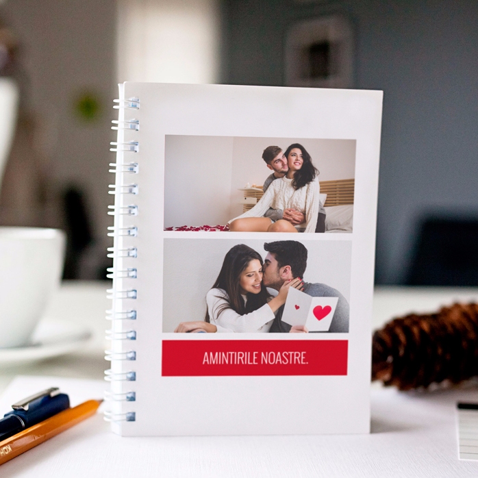 Personalised notebook with 2 photos and text