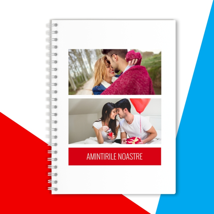 Personalised notebook with 2 photos and text