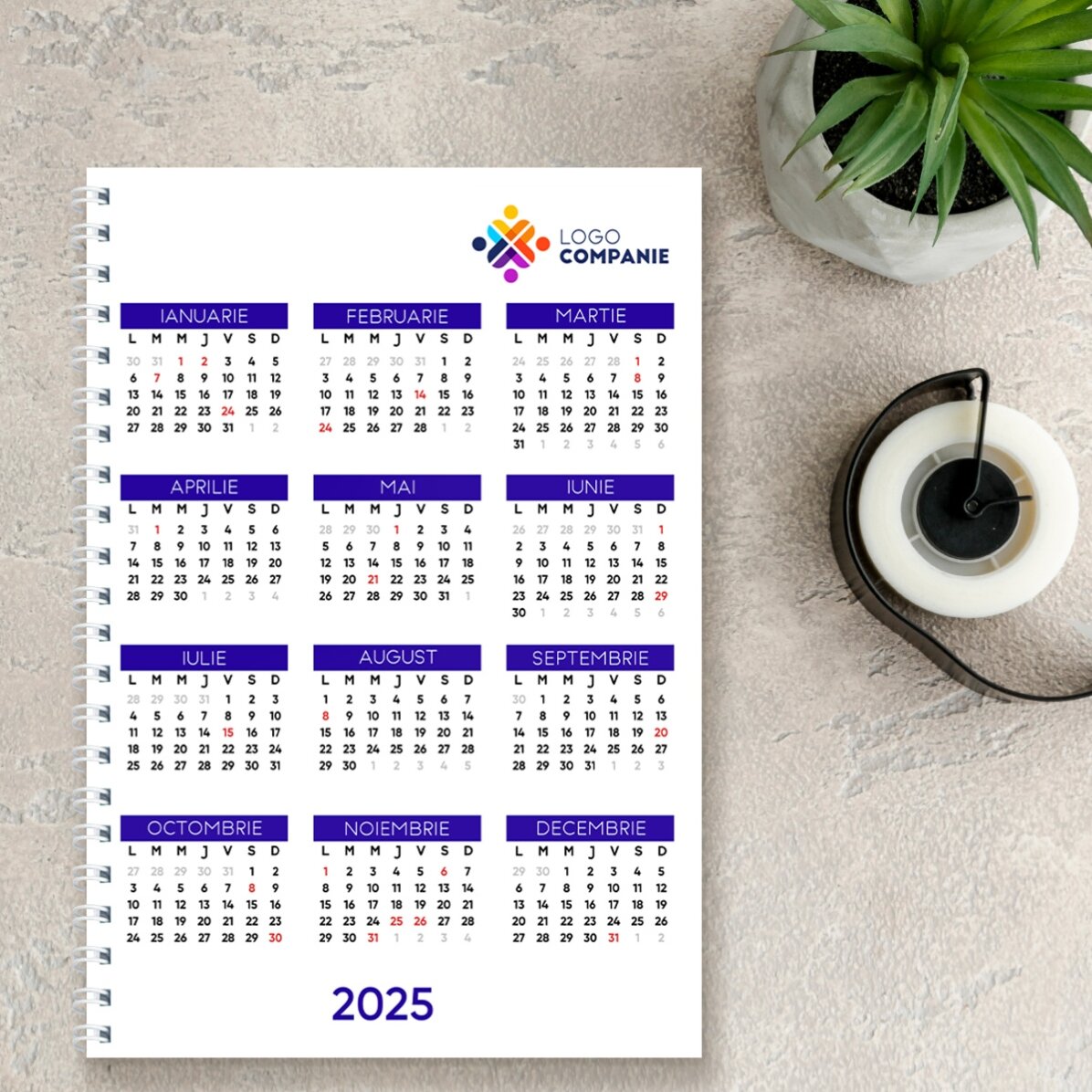 Personalised notebook with logo - Calendar