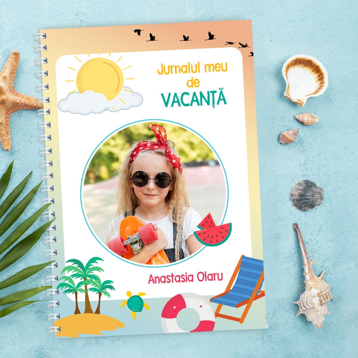 Spis z imieniem i zdjęciem oraz tekstem – Dziennik z wakacji
